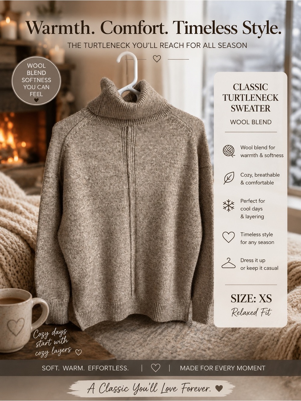 H&M Wool blend Women's Turtleneck - XS